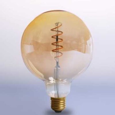 LED лампа Edisons G125 Gold Spiral Е27 4W 2200K димована Premium, зображення 9