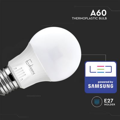 Світлодіодна лампа Edisons Premium A60 E27 9W 4000K Samsung LED inside 6шт/уп., зображення 12
