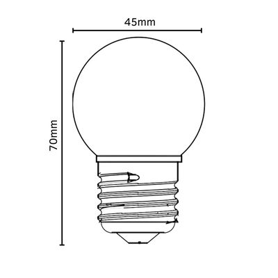 LED лампа NEWLIGHT G45 E27 2W 2700K екстра теплий білий 10 шт. пластикова колба, Кількість: набір 10 шт., Потужність, Вт: 2, зображення 3