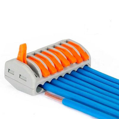 Клема сполучна типу WAGO 222-418 на 8 проводів 0.08–4 мм²/12–28AWG 32А 250В важільний затискач Premium, Кількість: 1 шт., зображення 5