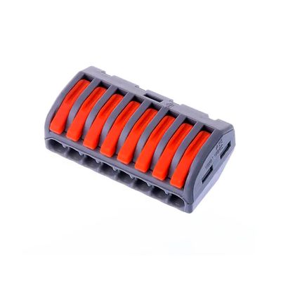 Клема сполучна типу WAGO 222-418 на 8 проводів 0.08–4 мм²/12–28AWG 32А 250В важільний затискач Premium, Кількість: 1 шт.