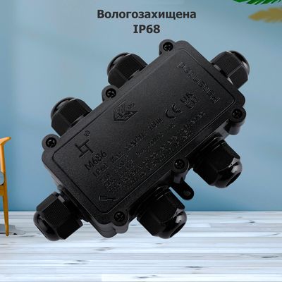 Коробка розподільна герметична M686-6(B) (6хM20) (4-8мм) IP68, зображення 7