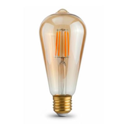 LED лампа Edisons ST64 Short  Gold E27 6W 2200K димована Premium