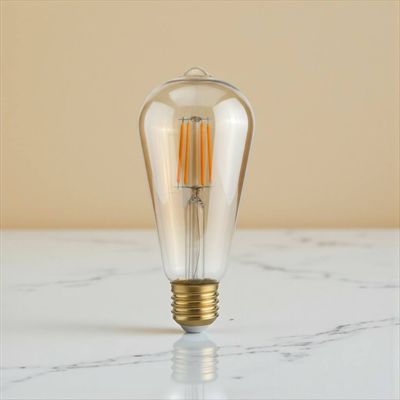 LED лампа Edisons ST64 Short  Gold E27 6W 2200K димована Premium, зображення 6