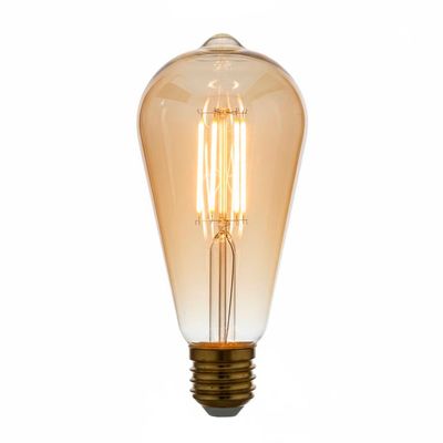 LED лампа Edisons ST64 Short  Gold E27 6W 2200K димована Premium, зображення 2