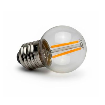 LED лампа Edisons G45 E27 2W 2200K прозора пластикова колба, Кількість: 1 шт., Колір ковби: прозора, зображення 4