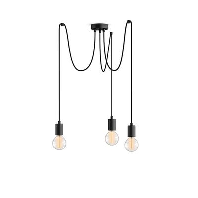 Люстра павук в стилі лофт на 3 лампи Едісона розетка 100мм чорна, Вид люстры Паук: 22