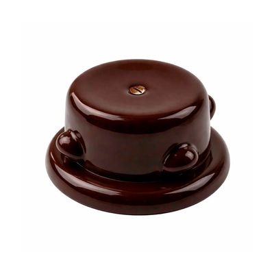 Ретро розподільна коробка керамічна SOFTY Choco з рамкою, Колір основи: шоколадний