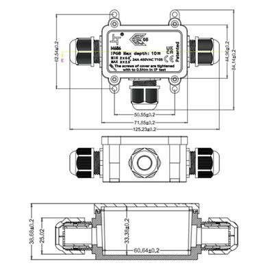 Коробка розподільна герметична M686-3-A 3xM20 (4-8мм) IP68, зображення 5