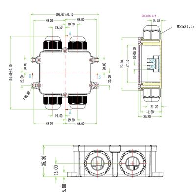 Коробка розподільна герметична M686-H 4xM25 (8-12мм) IP68, зображення 3