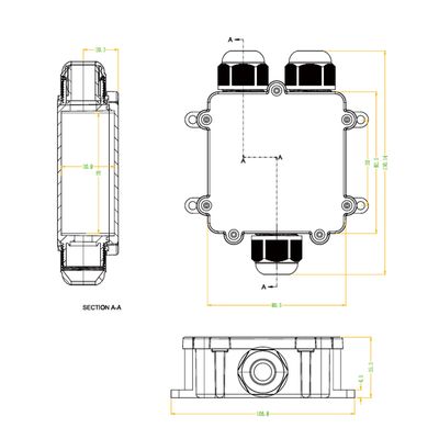 Коробка розподільна герметична M686-Y 3xM25 (8-12мм) IP68, зображення 4