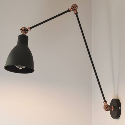 Бра в стилі лофт Black-135 з абажуром та поворотним механізмом чорне