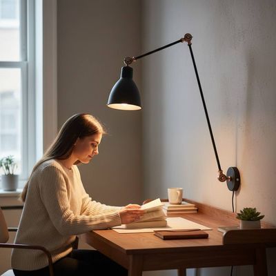 Бра в стилі лофт Black-135 з абажуром та поворотним механізмом чорне, зображення 2