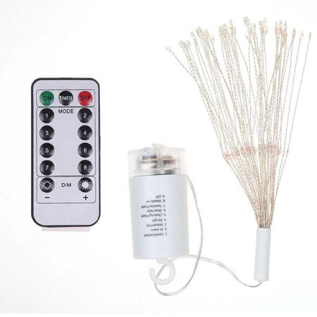 LED гірлянда Феєрверк капля роси AVATAR-120 на батарейках з пультом ДУ (теплий білий), зображення 2