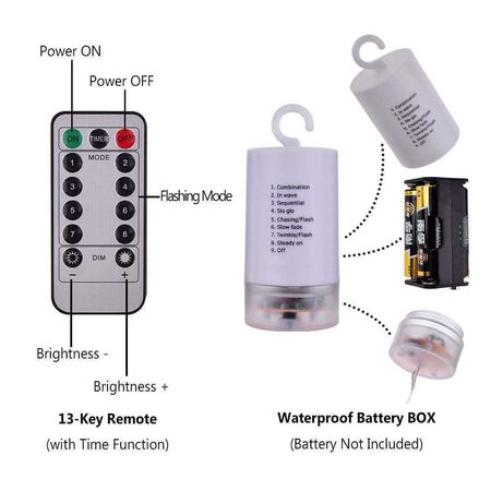 LED гірлянда Феєрверк капля роси AVATAR-120 на батарейках з пультом ДУ (теплий білий), зображення 5