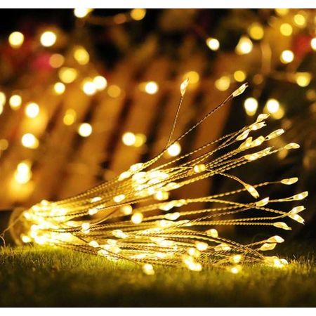 LED гірлянда Феєрверк Крапля роси AVATAR-180 на батарейках з пультом ДУ (теплий білий), зображення 4