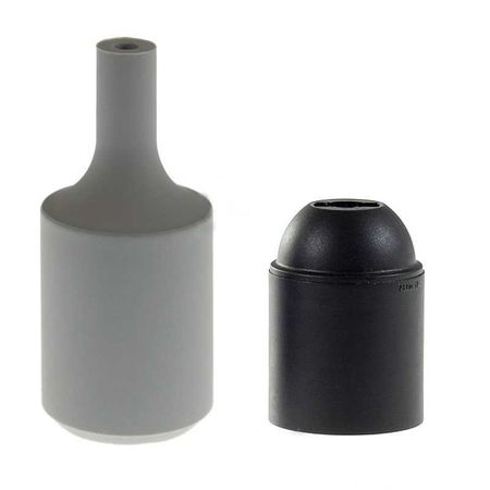 Силіконовий патрон Е27 сірий, Колір: сірий, зображення 3