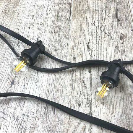 Вулична ретро гірлянда BELT LITE E27 IP65 вологозахищена 10 метрів 21 патрон (через 50 см) (Без ламп), Кількість патронів, шт.: 21, Відстань між патронами, см: 50, зображення 21