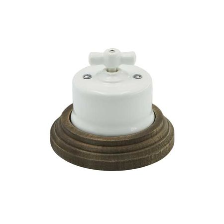 Ретро вимикач керамічний Keruida білий 1-клавішний без рамки, Тип вимикача: одноклавішний, Колір основи: білий, зображення 13