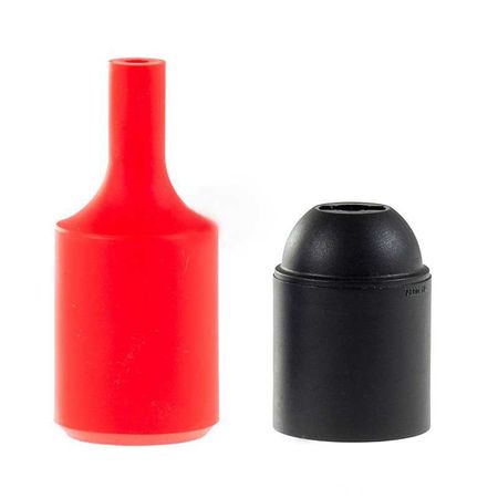 Силіконовий патрон Е27 червоний, Колір: червоний, зображення 2