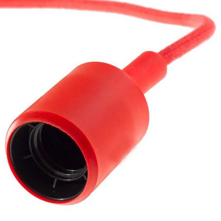 Силіконовий патрон Е27 червоний, Колір: червоний, зображення 3