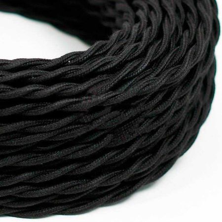 Провод витой 2-жильный Черный 2х0,5мм (ГОСТ) в тканевой оплетке Premium, Сечение: 2х0.5мм, Цвет провода: черный - Edisons