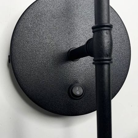 Бра в стиле лофт Weirdo на 2 лампы и выключателем на розетке черное, изображение 4 - Edisons