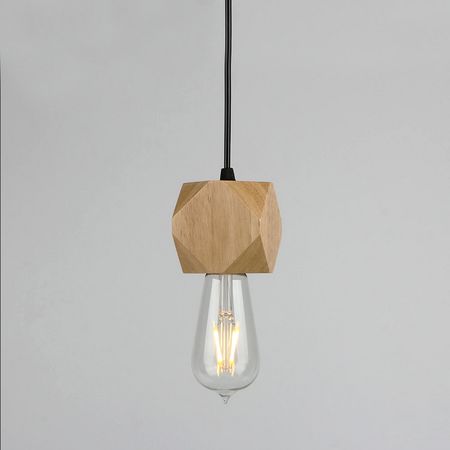 Світильник підвісний у скандинавському стилі MINI-WOODEN-D дерев'яний, Кількість джерел світла: 1, Тип установки світильника: підвісний, Color: дерево, зображення 2