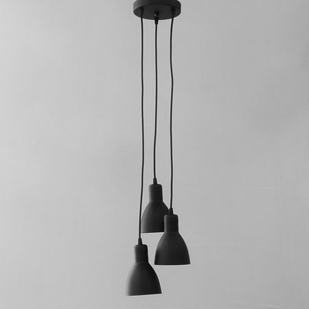 Підвісний світильник в стилі лофт Tessa  із трьома сталевими абажурами чорний, зображення 2