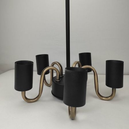 Люстра в стиле лофт Flower-B-5 черная, Кількість джерел світла: 5, Колір патрону: черний, Тип установки світильника: підвісний