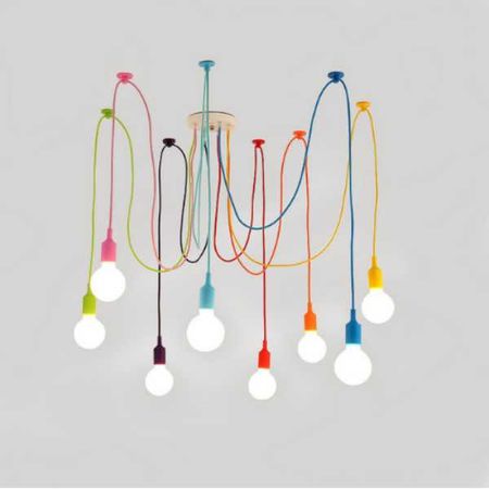 Люстра паук в стиле лофт Spider-colourful-8 разноцветная, Вид люстри Павук: 6, изображение 2 - Edisons