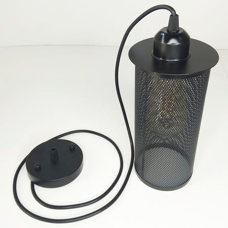 Підвісний світильник в стилы лофт Net з плафоном із металевої сітки чорний, Color: Black, зображення 2