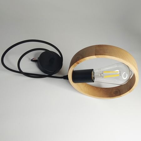 Подвесной светильник в скандинавском стиле - Круг черный, изображение 4 - Edisons