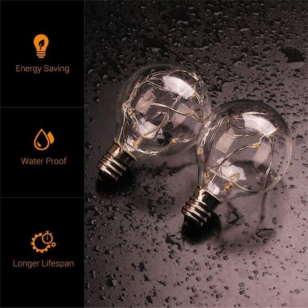 LED гирлянда G40 с лампочками со светодиодными нитями 9 метров 30 (+1) ламп + 3м шнур, изображение 14 - Edisons