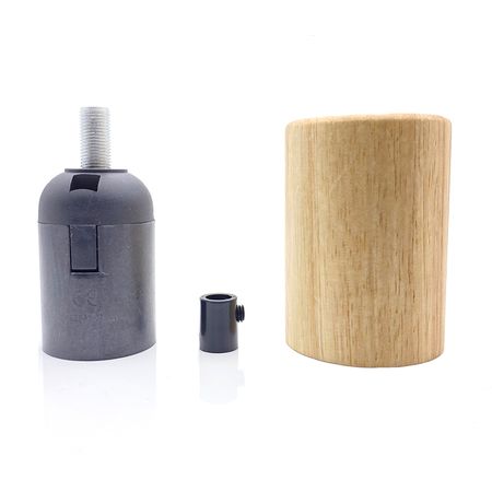 Бра в скандинавском стиле Woody cylinder-2 с деревянными патронами и хромовым шарниром, Количество источников света: 2, Цвет: дерево, изображение 4 - Edisons