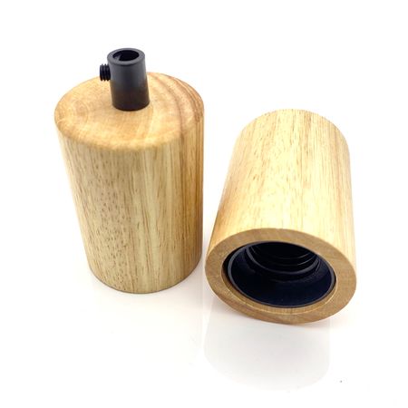 Бра в скандинавском стиле Woody cylinder-2 с деревянными патронами и хромовым шарниром, Количество источников света: 2, Цвет: дерево, изображение 3 - Edisons