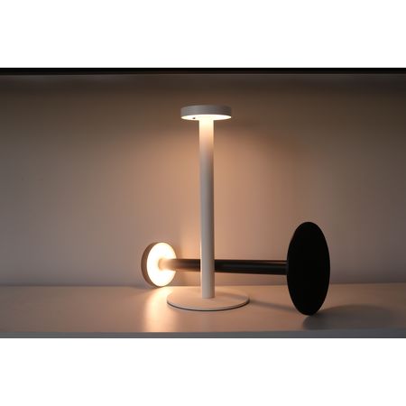 Настільна акумуляторна дизайнерська LED лампа Nordic Style 3400 mAh 3W 2700K IP54 USB біла, Color: White, зображення 19