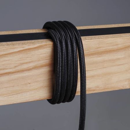 Люстра в скандинавском стиле Wood-1.2-6 с деревянным брусом на 6 ламп Черная, Вид светильника: 10, изображение 5 - Edisons