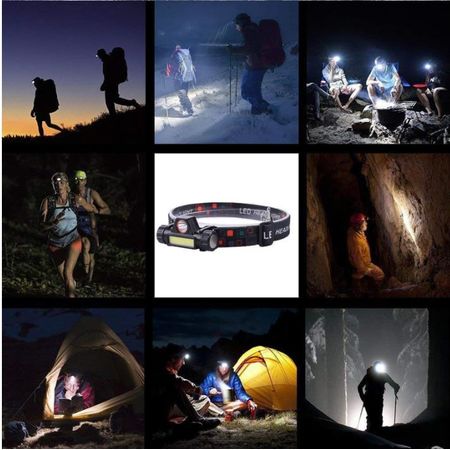 Ліхтар налобний світлодіодний LED з магнітом T82+COB акумулятор 800Mah, зображення 11