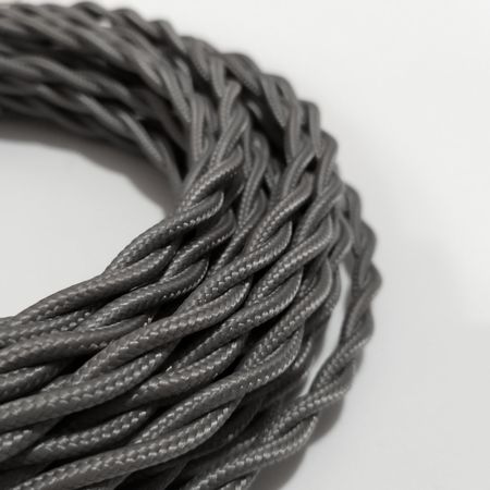 Провід кручений 3-жильний Сірий 3х2,5мм (ДСТУ) в тканинному обплетенні Premium, Переріз: 3х2.5мм, Колір проводу: сірий, зображення 2