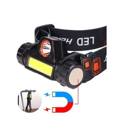 Ліхтар налобний світлодіодний LED з магнітом T82+COB акумулятор 800Mah, зображення 9