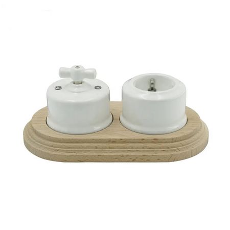 Рамка дерев'яна Keruida світла на 2 пости для накладних вимикачів, зображення 3