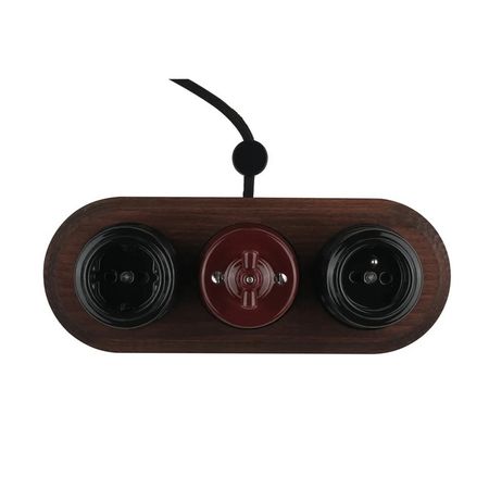 Рамка дерев'яна Keruida темна на 3 пости для накладних вимикачів, зображення 8