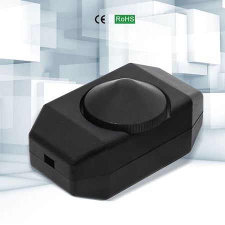 Диммер мини (светорегулятор) на провод 1А Черный для настольной лампы, бра, торшера, изображение 8 - Edisons