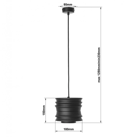 Підвісний світильник у скандинавському стилі UNIQ-1 сірий, Колір плафону: сірий, Кількість джерел світла: 1, Тип установки світильника: підвісний, зображення 2