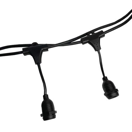 Вулична ретро гірлянда Дроп Лайт Е14 (5м 10 патронів) M19 IP44 вологозахищена з LED лампами G45 GOLD 2W 2200K (+2 запасні), зображення 3