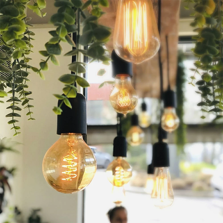 LED лампа Edisons G125 Gold Spiral Е27 4W 2200K димована Premium, зображення 8