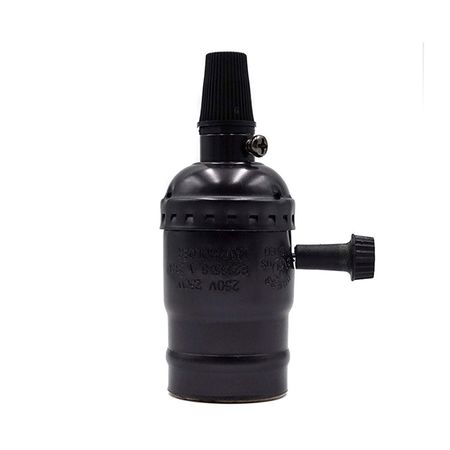 Алюминиевый ретро-патрон Е27 Черный для ламп Эдисона (эконом серия) с выключателем, Цвет: черный - Edisons