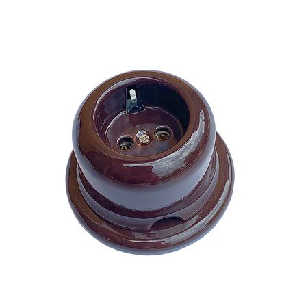 Ретро розетка керамическая SOFTY Choco с рамкой, Цвет основы: шоколадный, изображение 6 - Edisons