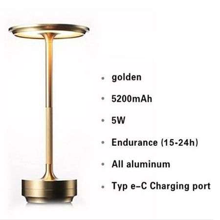 Настольная аккумуляторная LED лампа 5000mAh 3W 2700-6500K USB бронза Premium, Цвет: бронза, изображение 13 - Edisons